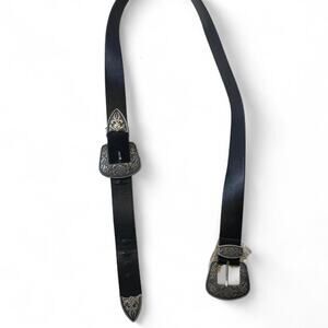 Silver and black leather